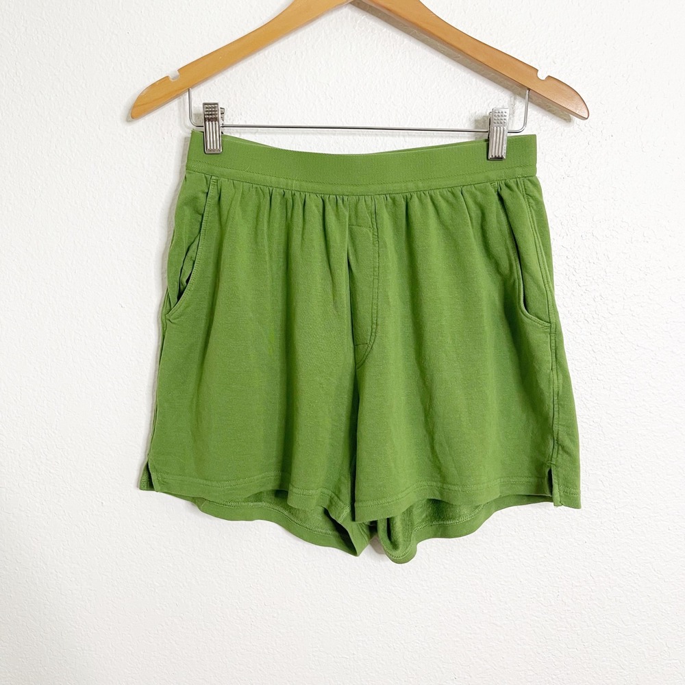 Jambys Boxers With Pockets Mens Medium Green Modal Spandex Lounge Shorts